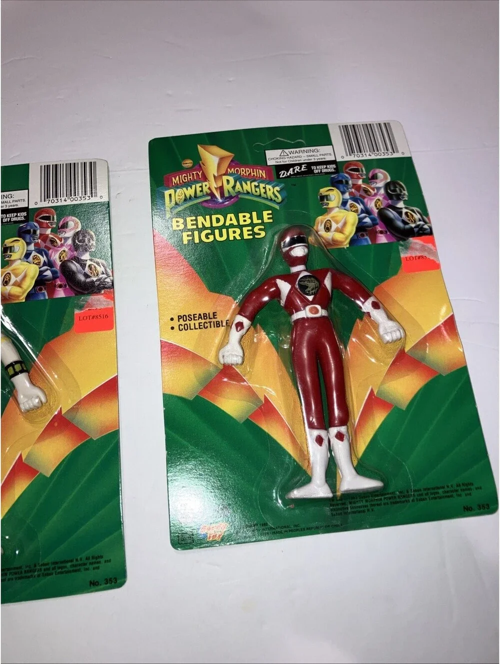 Vintage 1993 Bandai (3) Power Rangers BENDABLE Action Figures NEW Sealed Cards